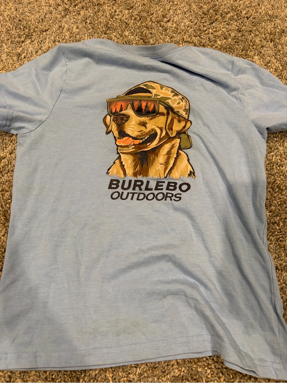 BURLEBO Light Blue Tee with Sunglass Dog Graphic